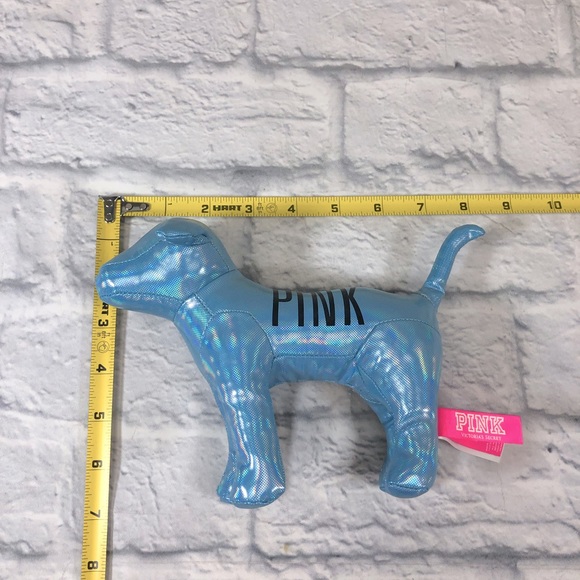 Victoria’s Secret Pink plush dog Light metallic Blue VS Pink Logo - Picture 10 of 11